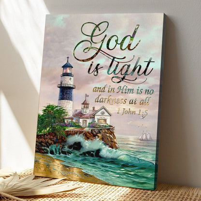 Bible Verse Canvas - God Canvas - God Is Light 1 John 15 Kjv Canvas Print - Scripture Canvas Wall Art - Ciaocustom