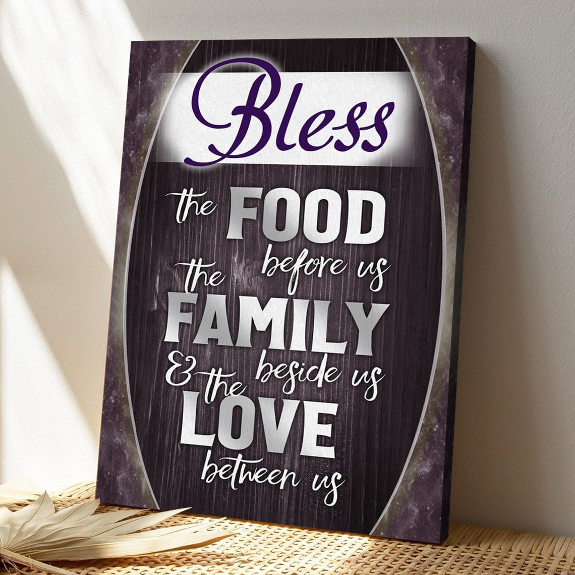 Bible Verse Canvas - God Canvas - Bless The Food Before Us The Family Beside Us Canvas - Scripture Canvas Wall Art - Ciaocustom