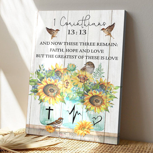 Bible Verse Canvas - The Greatest Of These Is Love 1 Corinthians 1313 Canvas - Scripture Canvas Wall Art - Ciaocustom
