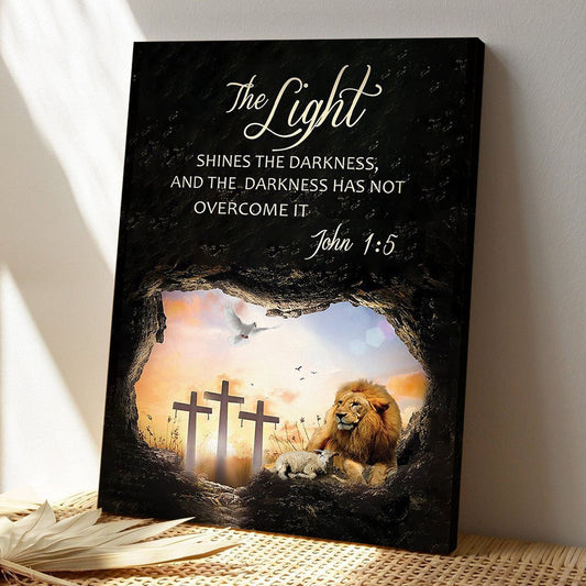 Christian Canvas Art - God Canvas - The Light Shines In The Darkness - Special Canvas - Scripture Canvas - Ciaocustom