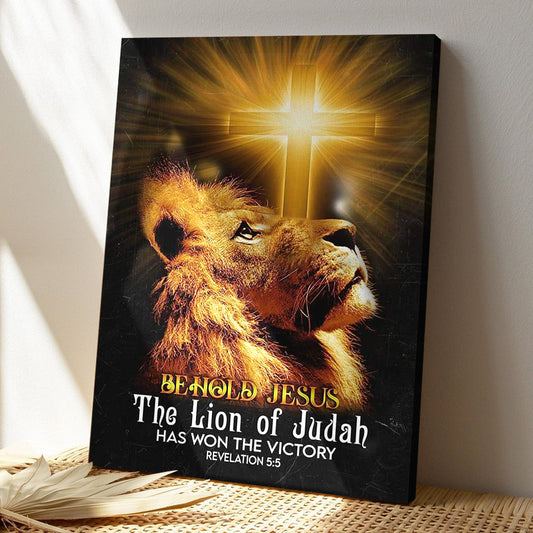 Behold Jesus The Lion Of Judah Canvas Wall Art - Bible Verse Canvas - God Canvas - Scripture Canvas Wall Art - Ciaocustom