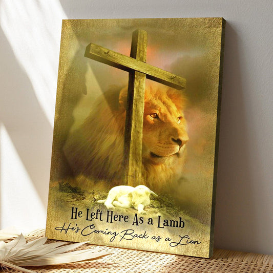 Jesus As Lion And Lamb Canvas Wall Art - Bible Verse Canvas - God Canvas - Scripture Canvas Wall Art - Ciaocustom