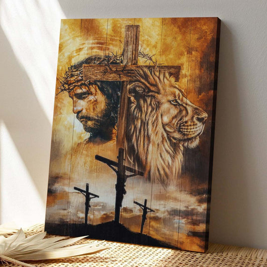 Christian Canvas Wall Art - God Canvas - Jesus And Lion - Amazing Design Canvas - Bible Verse Canvas - Ciaocustom