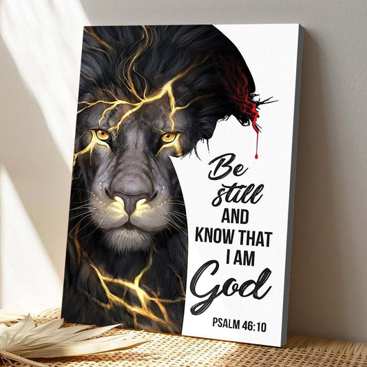 Christian Canvas Art - God Canvas - I Am God - Special Lion Canvas - Scripture Canvas - Ciaocustom