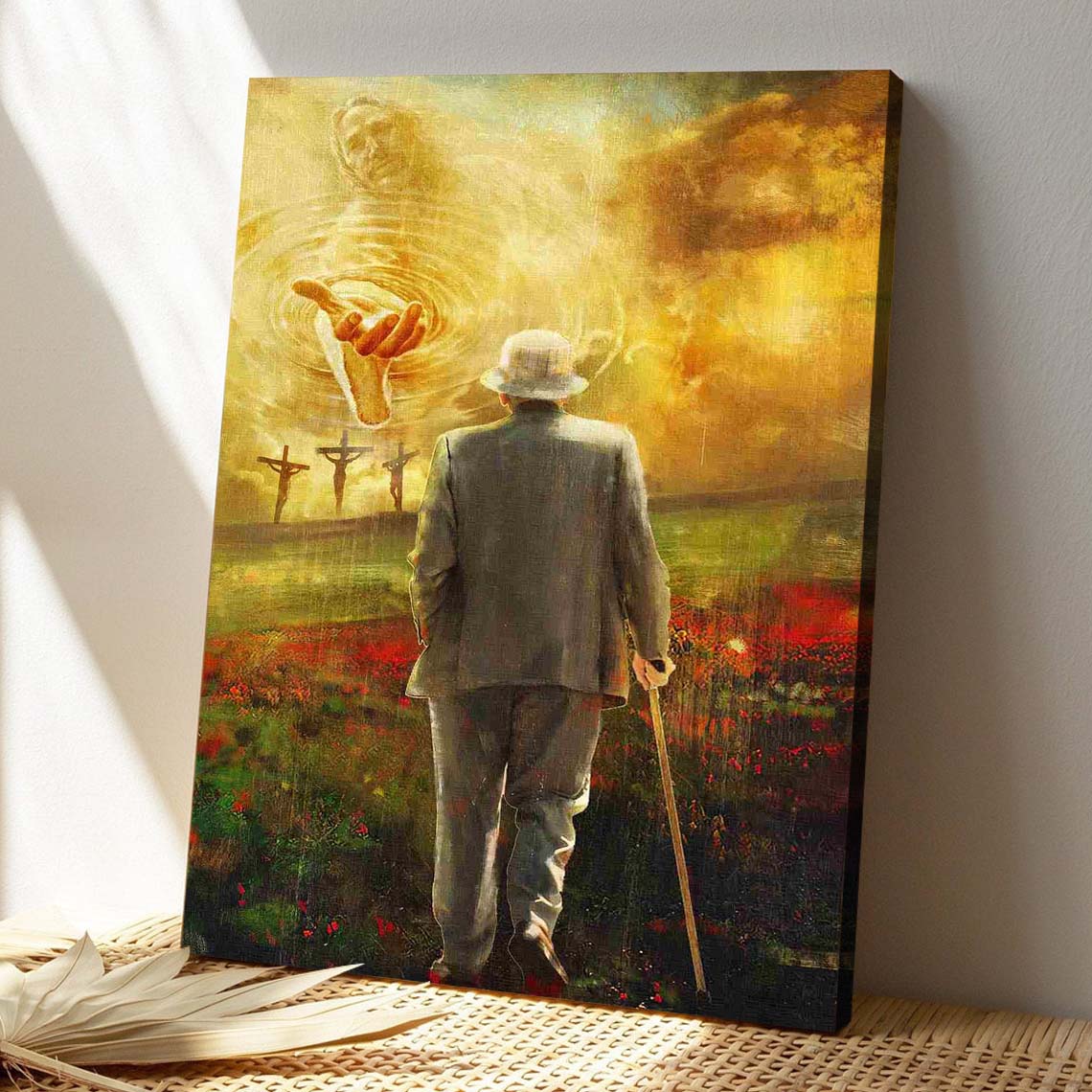 Christian Canvas Wall Art - God Canvas - Jesus And Old Man - To The Beautiful World Canvas - Bible Verse Canvas - Ciaocustom