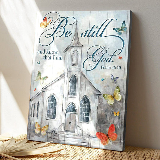 Butterfly - Be Still God And Know That I Am - Bible Verse Canvas Wall Art - God Canvas - Scripture Canvas - Ciaocustom