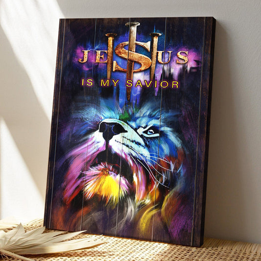 Garish Lion - Jesus Is My Savior Jesus - Bible Verse Canvas - God Canvas - Scripture Canvas Wall Art - Ciaocustom