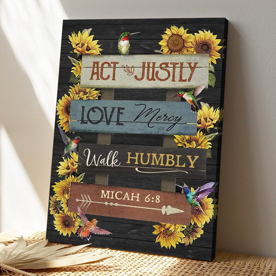 Bible Verse Canvas - God Canvas - Act Justly Love Mercy Walk Humbly Micah 68 Canvas - Scripture Canvas Wall Art - Ciaocustom