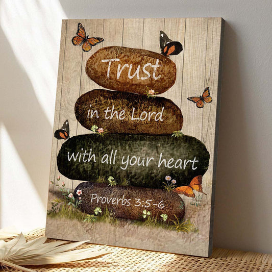 Christian Canvas Wall Art - God Canvas - Jesus - Trust In The Lord With All Your Heart Canvas - Bible Verse Canvas - Ciaocustom