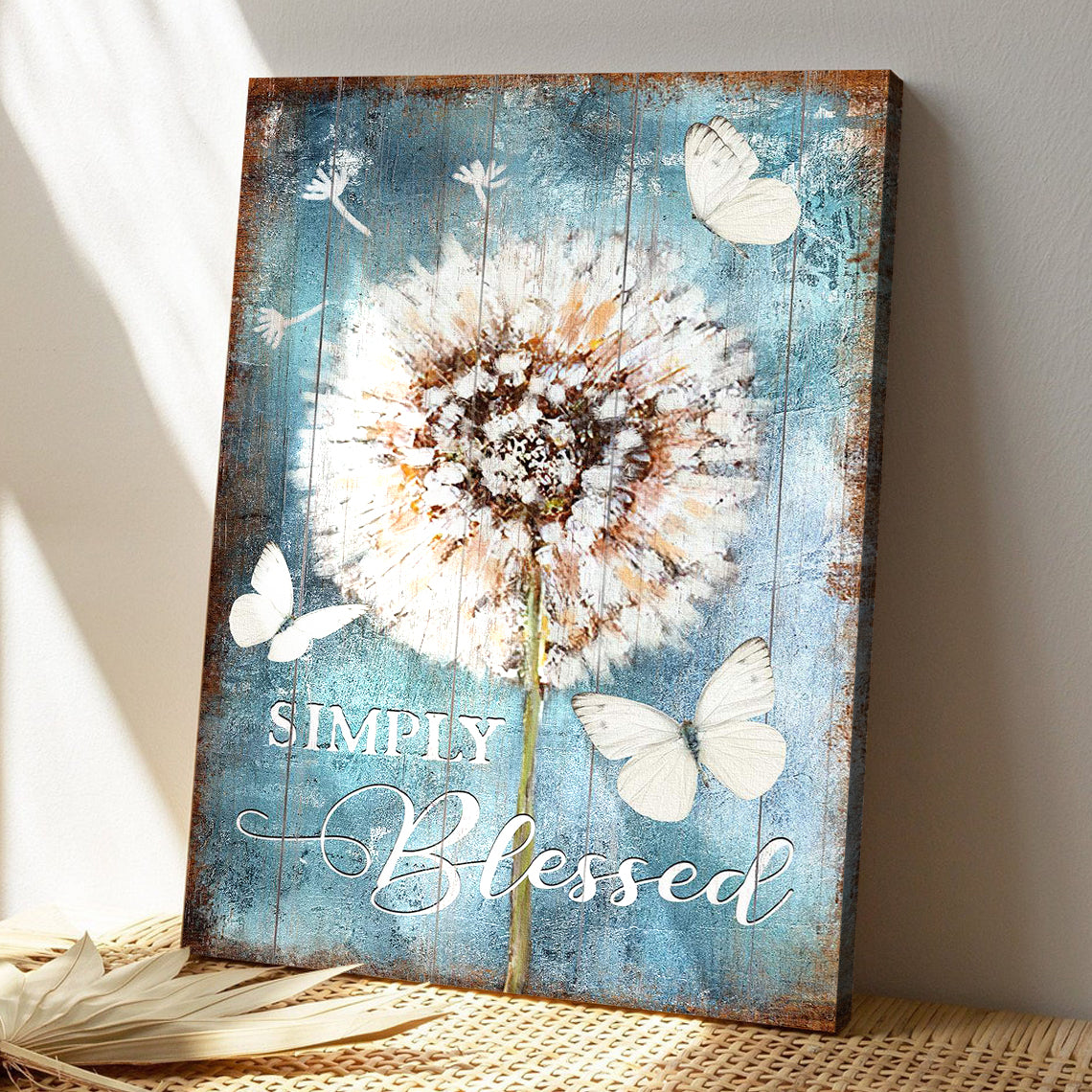 Dandelion - Simply Blessed - Bible Verse Canvas - God Canvas - Scripture Canvas Wall Art - Ciaocustom