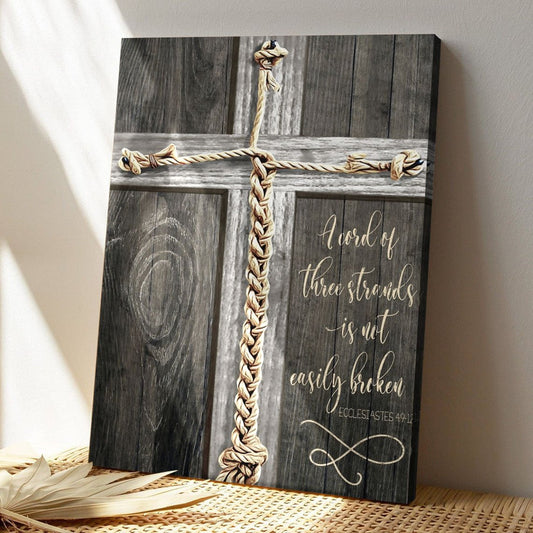Christian Canvas Wall Art - God Canvas - Jesus - A Cord Of Three Strands Cannot Be Broken Canvas - Bible Verse Canvas - Ciaocustom