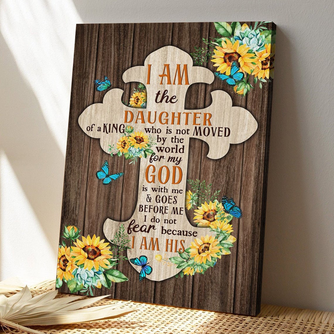 Bible Verse Canvas - God Canvas - I Am The Daughter Of A King Who Is Not Moved By The World Wall Art Canvas - Scripture Canvas Wall Art - Ciaocustom