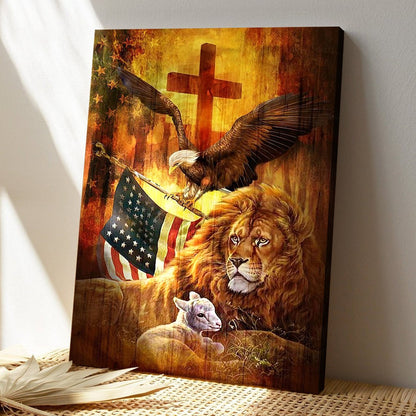 Christian Canvas Wall Art - God Canvas - Jesus - God Blesses Our America Canvas - Bible Verse Canvas - Ciaocustom