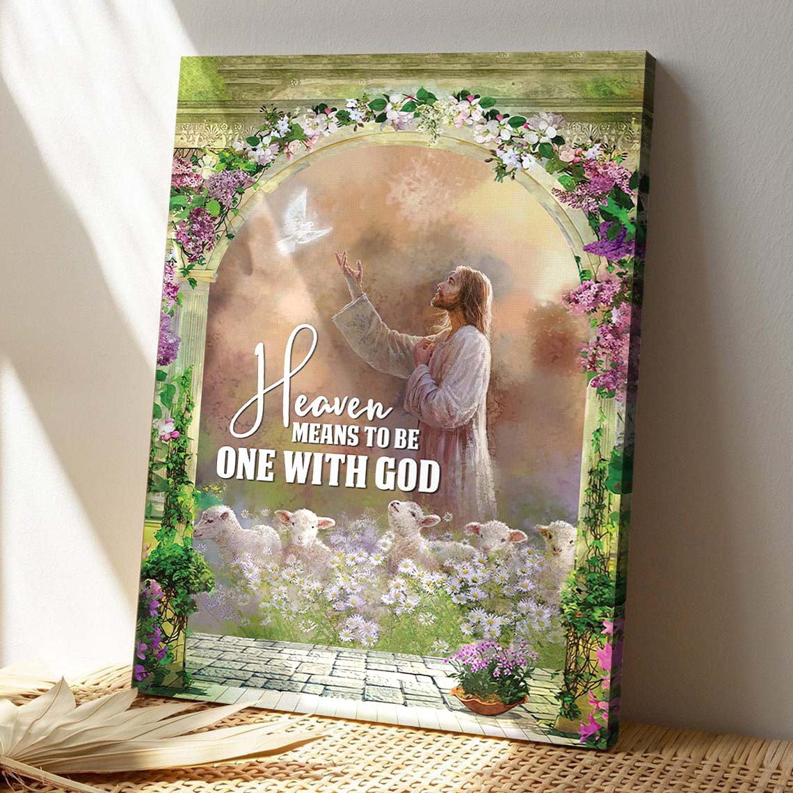 Christian Canvas Art - God Canvas - Heaven Means To Be One With God - God And Lamb Canva - Scripture Canvas - Ciaocustom