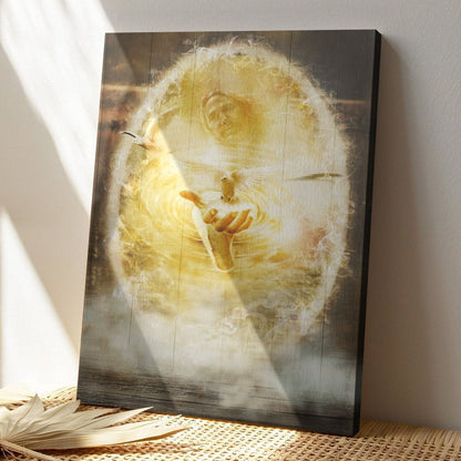 Christian Canvas Wall Art - God Canvas - Jesus - A Dove On His Hand Canvas - Bible Verse Canvas - Ciaocustom