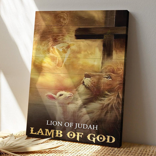 Christian Canvas Art - God Canvas - Believe In God - Lion And Lamb Canva - Scripture Canvas - Ciaocustom