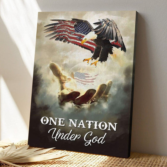 Bible Verse Canvas - God Canvas - One Nation Under God Canvas Wall Art - Jesus Christ Poster - Ciaocustom