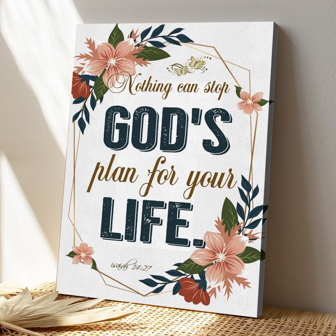Bible Verse Canvas - God Canvas - Nothing Can Stop Gods Plan For Your Life Isaiah 1427 - Scripture Canvas Wall Art - Ciaocustom