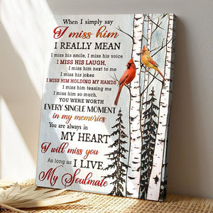 My Soulmate Cardinal - Bible Verse Canvas Wall Art - God Canvas - Scripture Canvas - Ciaocustom