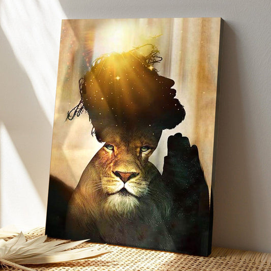 Jesus Lion Of Judah Canvas Wall Art - Christian Wall Art - Christian Wall Art - Bible Verse Canvas - God Canvas - Scripture Canvas Wall Art - Ciaocustom