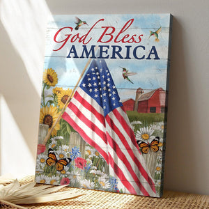Christian Canvas Wall Art - God Canvas - Jesus - God Blessed America 5 Canvas - Bible Verse Canvas - Ciaocustom
