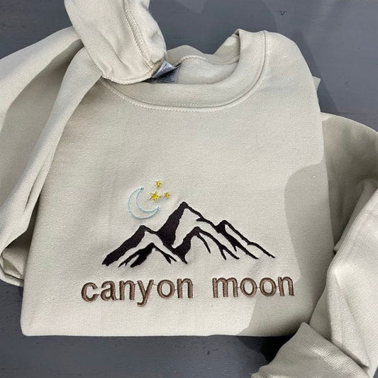 Canyon Moon Embroidered Sweatshirt, Women's Embroidered Sweatshirts