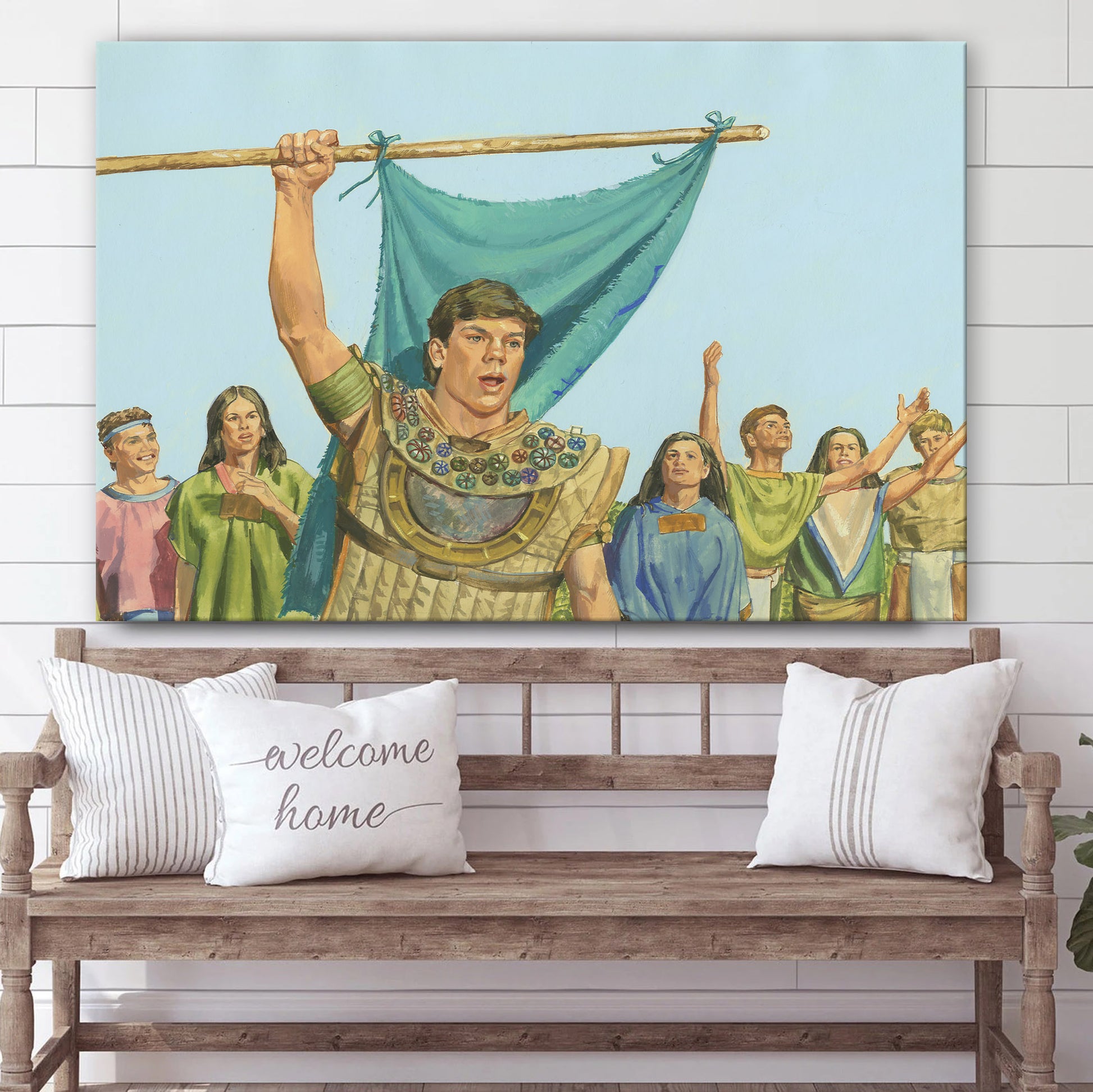 Captain Moroni Raises The Title Of Liberty Canvas Pictures - Christian Paintings For Home - Religious Canvas Wall Decor