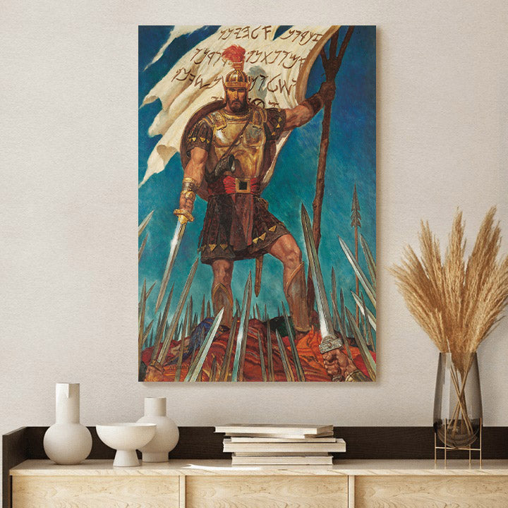 Captain Moroni Raises The Title Of Liberty Canvas Pictures - Religious Canvas Wall Art - Scriptures Wall Decor