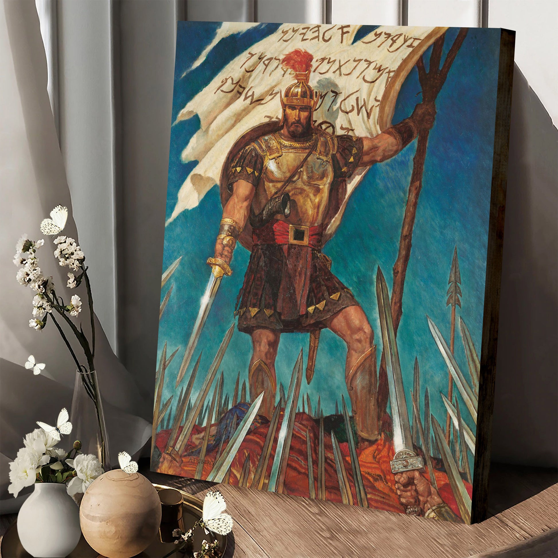 Captain Moroni Raises The Title Of Liberty Canvas Pictures - Religious Canvas Wall Art - Scriptures Wall Decor
