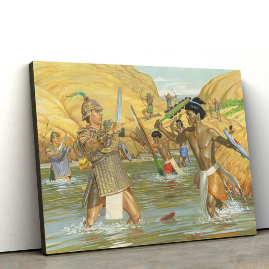 Captain Moroni’s Soldiers Fight The Lamanites Canvas Pictures - Christian Paintings For Home - Religious Canvas Wall Decor