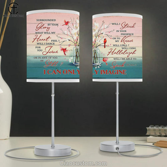 Cardinal Baby Flower Vase I Can Only Imagine Table Lamp For Bedroom - Bible Verse Table Lamp - Religious Room Decor