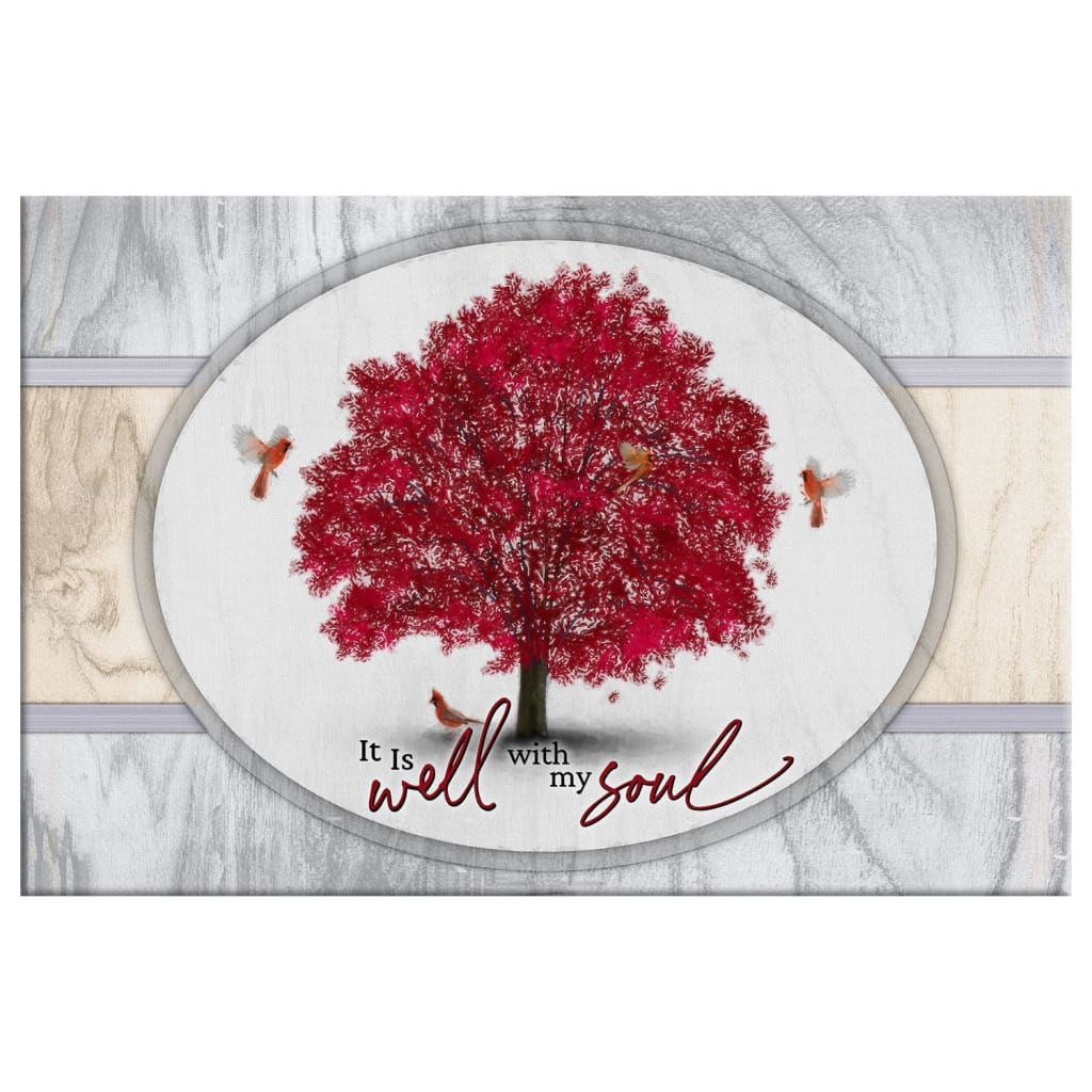 Cardinal Birds, It Is Well With My Soul Wall Art Canvas, Christian Wall Decor For Christmas - Religious Wall Decor