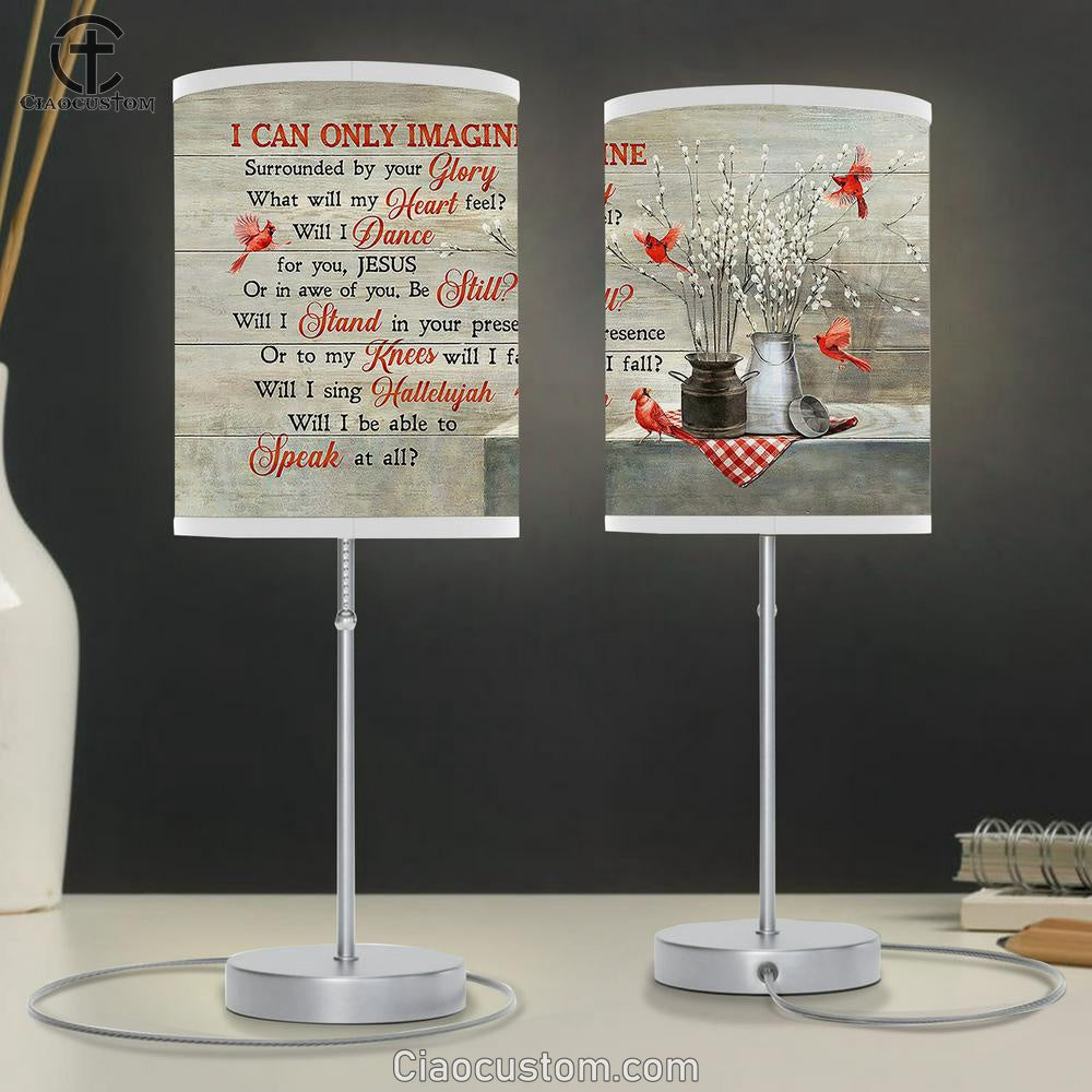 Cardinal Briar I Can Only Imagine Table Lamp For Bedroom - Bible Verse Table Lamp - Religious Room Decor