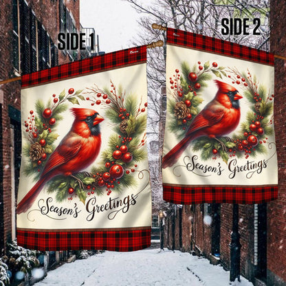 Cardinal Christmas Wreath Flag - Religious Christmas House Flags - Religious Christmas House Flags - Christmas Flags