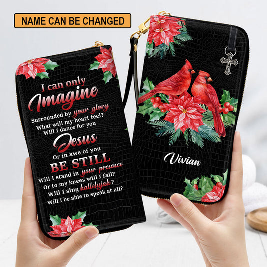 Cardinal Couple Anniversary Gifts For Wife I Can Only Imagine Clutch Purse For Women - Personalized Name - Christian Gifts For Women