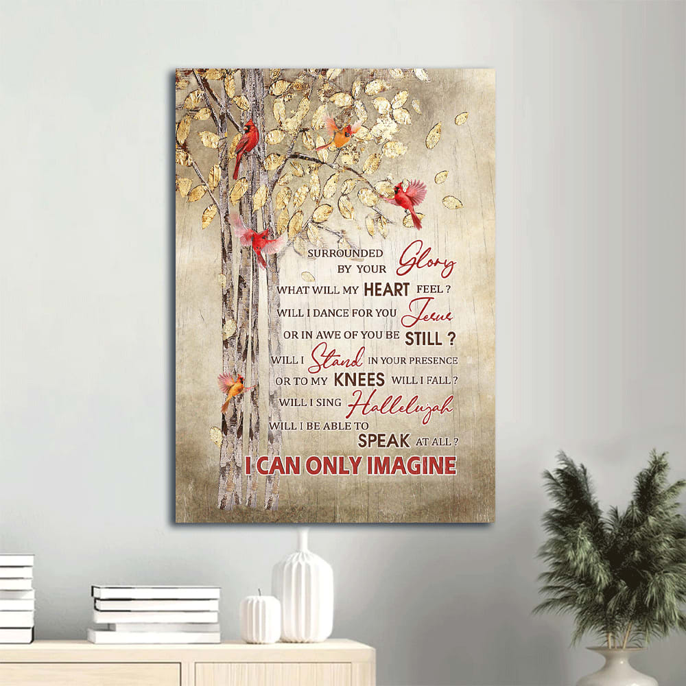 Cardinal Gold Poplar Tree I Can Only Imagine Canvas Wall Art - Christian Gift