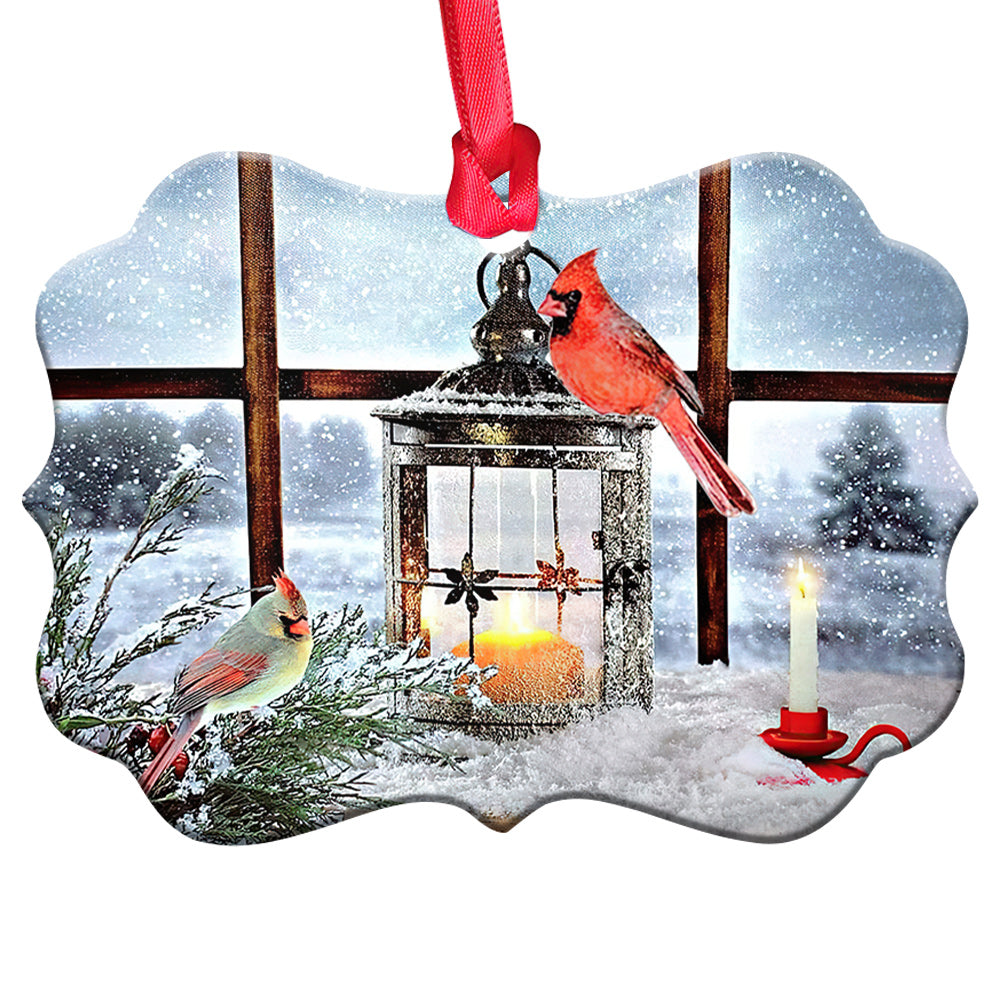 Cardinal Lantern Metal Ornament - Christmas Ornament - Christmas Gift