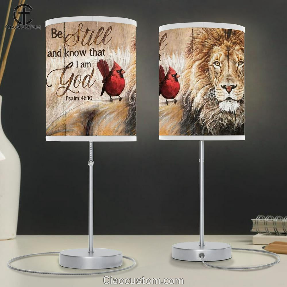 Cardinal, Lion King, Be Still And Know That I Am God Table Lamp