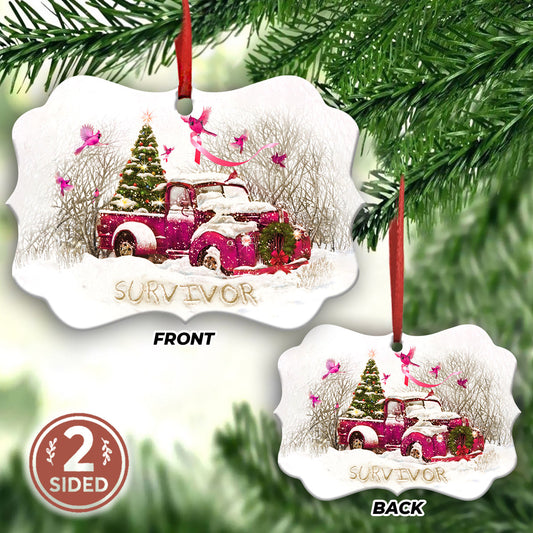 Cardinal Red Truck 2 Metal Ornament - Christmas Ornament - Christmas Gift