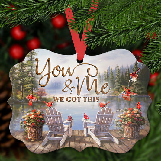 Cardinal You And Me Metal Ornament - Christmas Ornament - Christmas Gift