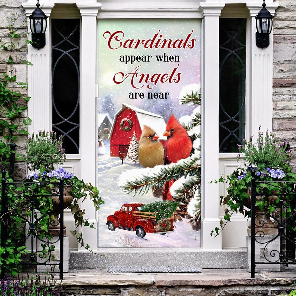 Cardinals Appear When Angels Are Near Door Cover - Religious Door Decorations