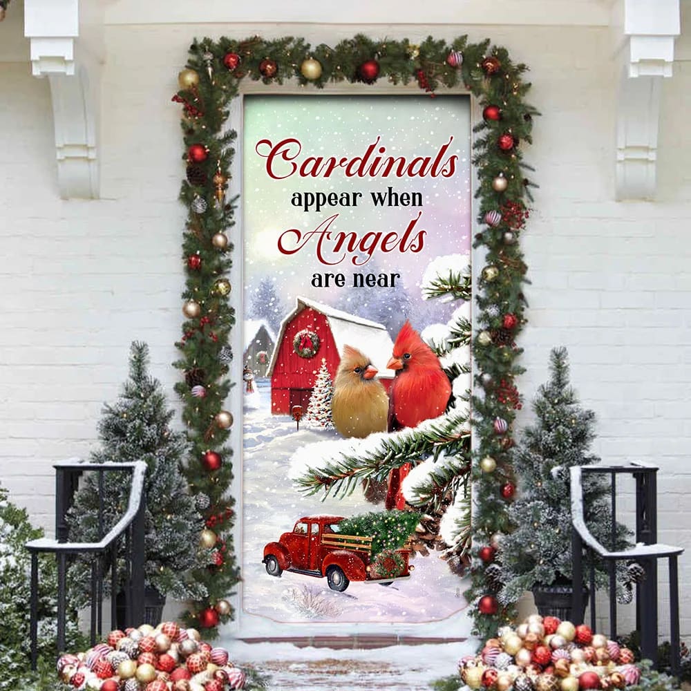 Cardinals Appear When Angels Are Near Door Cover - Religious Door Decorations