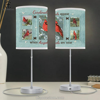 Cardinals Appear When Angels Are Near Lamp Art Table Lamp - Christian Lamp Art - Religious Art