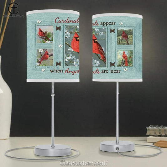 Cardinals Appear When Angels Are Near Lamp Art Table Lamp - Christian Lamp Art - Religious Art