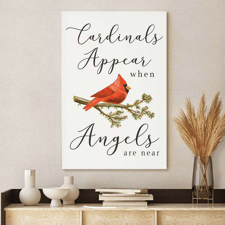 Cardinals Appear When Angels Are Near Red Cardinal From - Jesus Canvas Pictures - Christian Wall Art