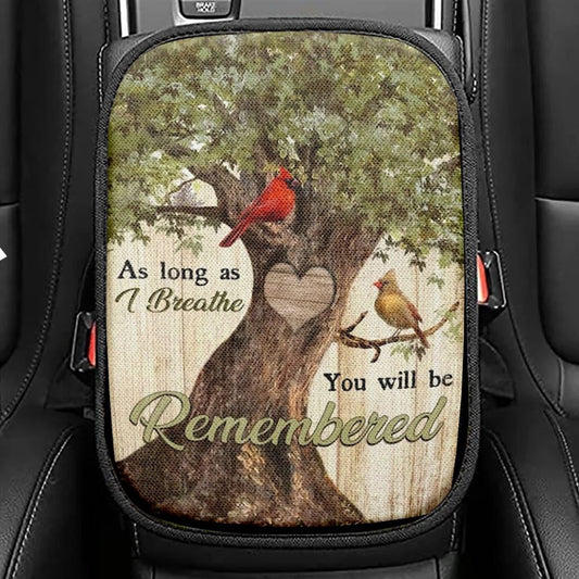 Cardinals Drawing, Oak Tree, Heart Shape, You Will Be Remembered Car Center Console Cover, Christian Armrest Seat Cover, Bible Seat Box Cover