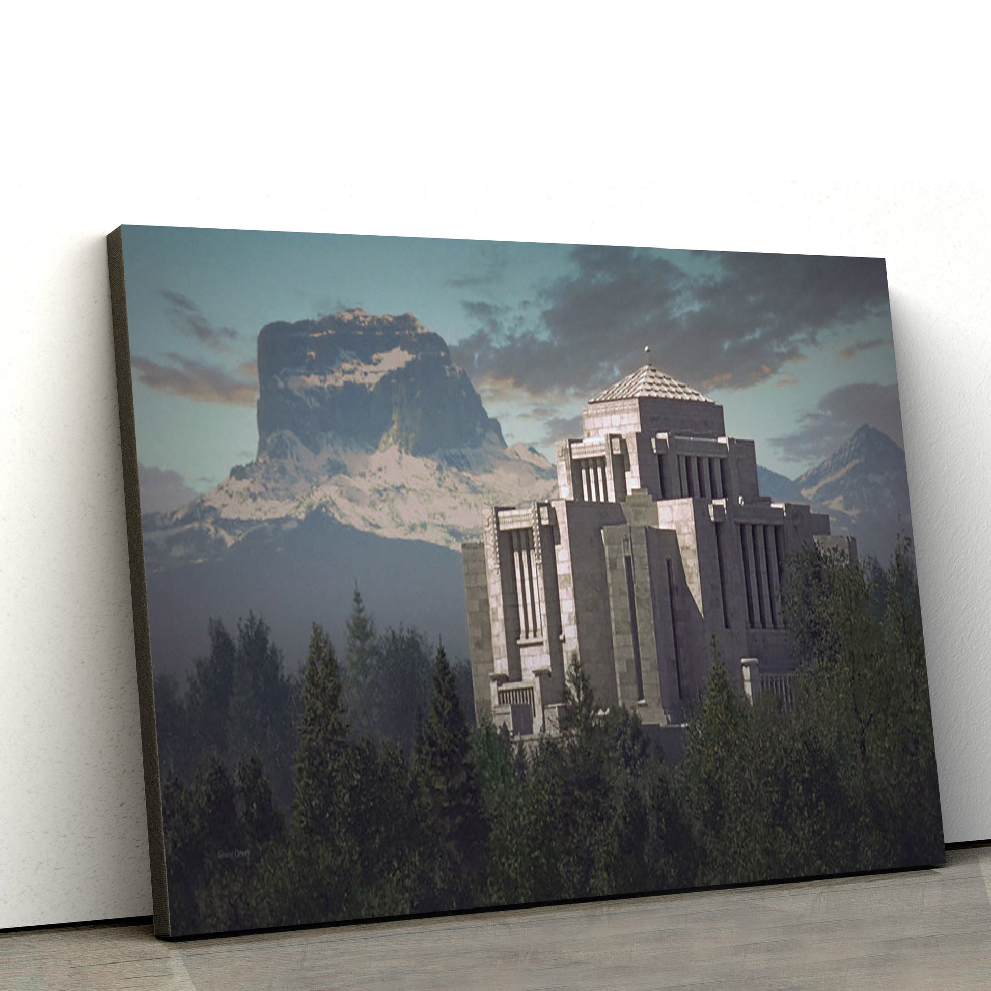 Cardston Temple Canvas Wall Art - Jesus Christ Picture - Canvas Christian Wall Art