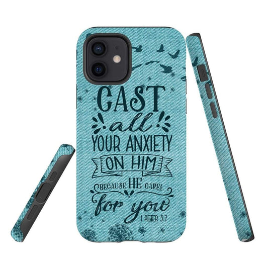 Cast All Your Anxiety On Him 1 Peter 57 Phone Case - Bible Verse Phone Case- Iphone Samsung Cases Christian