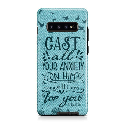 Cast All Your Anxiety On Him 1 Peter 57 Phone Case - Bible Verse Phone Case- Iphone Samsung Cases Christian