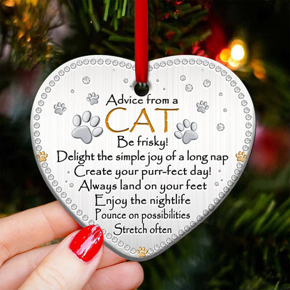 Cat Advice Heart Ornament - Christmas Ornament - Ciaocustom